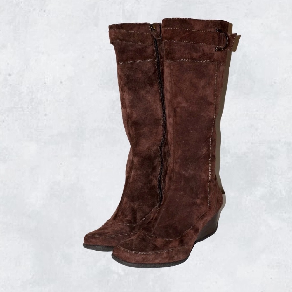 CIRCA Joan David "CJTONIA" Suede Leather Calf High Zip Up Boots Size 10M